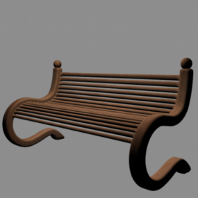 Curved Bench Outdoor Furniture 3d model