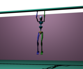 شخصية الإنسان الهيكل العظمي بالقدمين القفز نموذج 3D