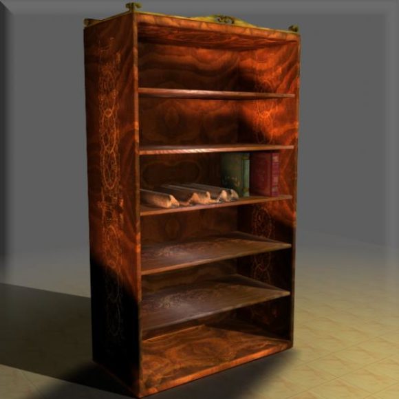 Old Bookcase Free 3d Model - .Obj, .Poser - Open3dModel