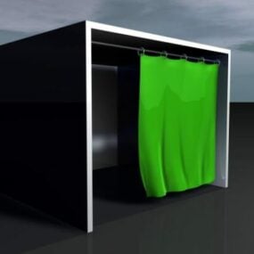 Dekorationsbox mit Vorhang 3D-Modell