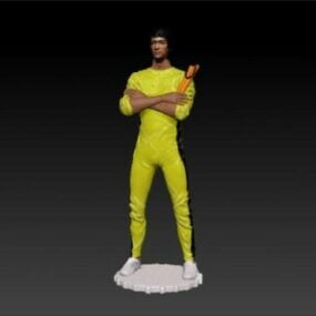 Postać aktora Bruce'a Lee Kungfu Model 3D