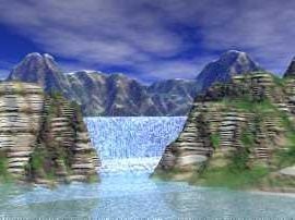 Landscape Canyon Waterfall 3d model