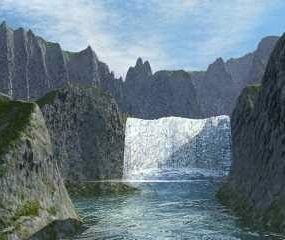 Canyon-Wasserfall 3D-Modell