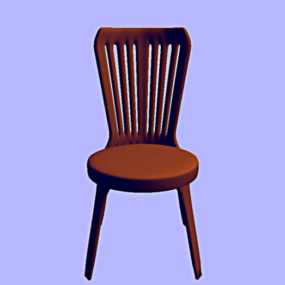 Country Chair Red Wood 3d model