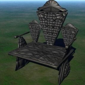 Carved Stone Chair 3d model