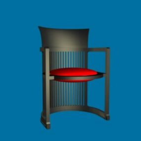 3д модель стула с изогнутой спинкой