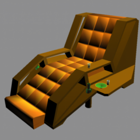 كرسي الاسترخاء للاسترخاء، طاولة مشتركة، نموذج ثلاثي الأبعاد
