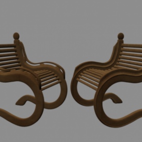 Rattan Sandalye Çoklu Ayaklı 3D model