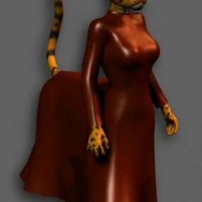 Chakat Animal Character With Dress 3d model