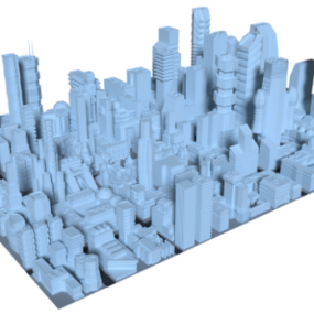 都市高層ビルディングブロック3Dモデル