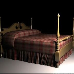3д модель классической кровати в европейском стиле