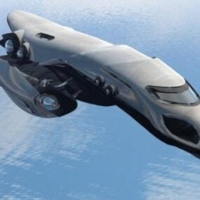 Star Wars Tie Interceptor Futuristic Spacecraft 3d model