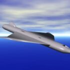 Futuristico concetto di aeroplano supersonico