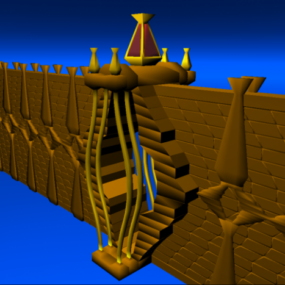 Medieval Defense Building Gate Fence 3d model