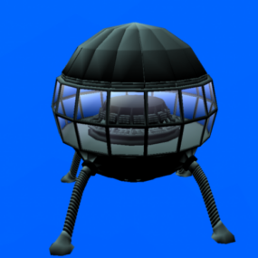 Modelo 3d da Estação Esfera Futurista