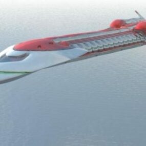 Futuristisches Passagier-Flugkreuzer-3D-Modell