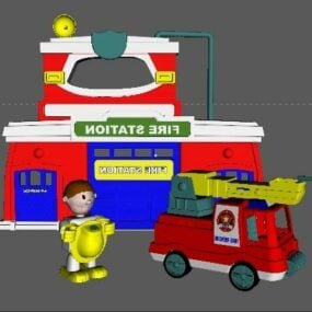 Camión de bomberos de juguete de plástico modelo 3d