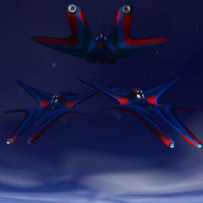 Model 3D statku kosmicznego Scifi Flyer