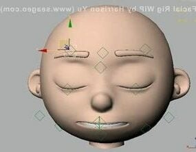Kreslená postavička chlapce Rigged 3D model
