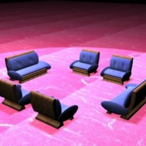 Set di divani imbottiti per mobili modello 3d