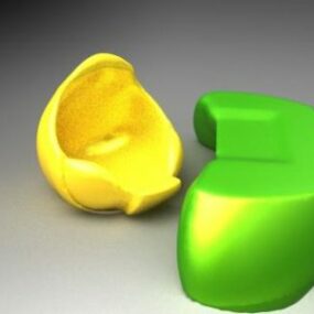 Muovinen Curved Desk 3D-malli
