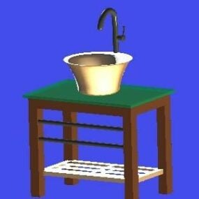 Wash Basin On Table 3d model