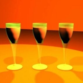 ست لیوان شراب ظروف سفره مدل سه بعدی