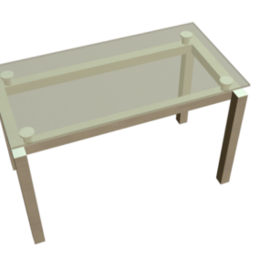 Mesa de cristal con estructura de latón modelo 3d