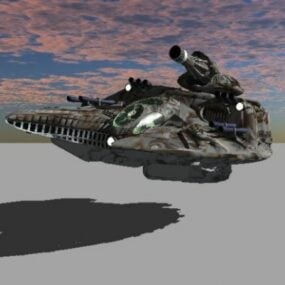 Futuristic Tank With Armor 3d model