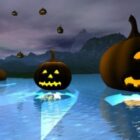 Halloween Decoration With Pumpkin And Lantern