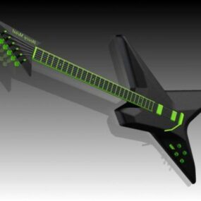 Modelo 3D de guitarra de metal pesado