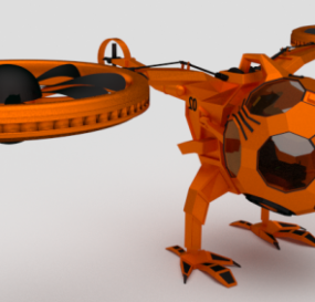 Futuristisk Helikopter Drone Style 3d-modell