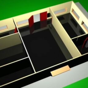 Huiskamer interieur 3D-model