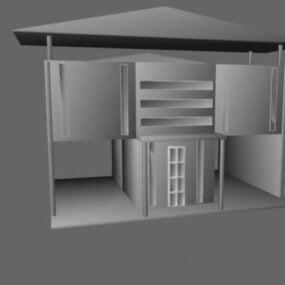 Tropical Resort House Building 3d-modell