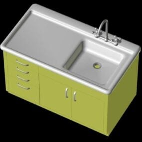 Nowoczesna szafka kuchenna z akcesoriami kuchennymi Model 3D