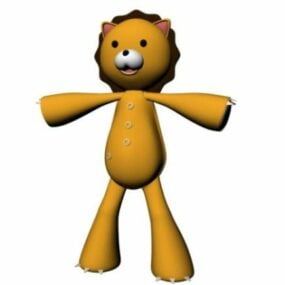 Modello 3d del personaggio dei cartoni animati del giocattolo del leone