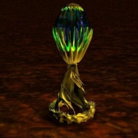 Golden Lamp Trophy Shape 3d model