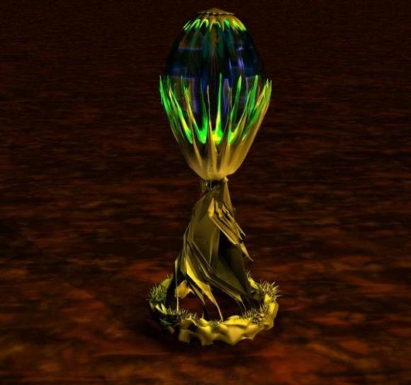 Golden Lamp Trophy Shape