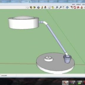 3д модель простой настольной лампы с круглой подставкой
