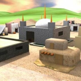 Forntida stad arabisk arkitektur 3d-modell