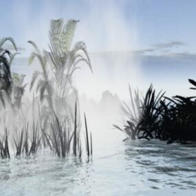 Marsh River Landscape 3d model