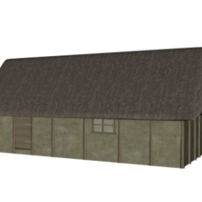 Ortaçağ Evi Taş Duvar 3d modeli