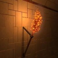 Medieval Wall With Fire Torch 3d model