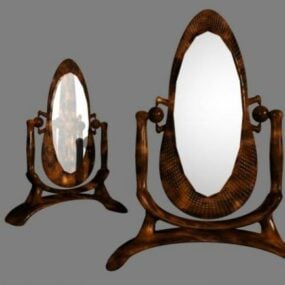 Two Vintage Oval Mirror With Stand 3d model
