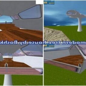 Moderní 3D model domu na stromě