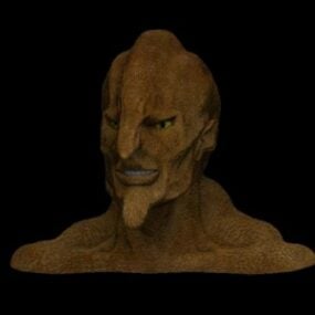 怪物头雕塑3d模型
