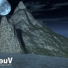 דגם תלת מימד של נוף הר הירח