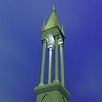 3D-Modell der gotischen Kirchensäule