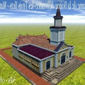 3D-Modell des Notre-Dame-Kirchengebäudes