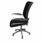 Black Leather Office Wheels Chair